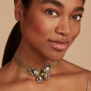🍋3 for $20🍋 Green Rhinestone Butterfly Ribbon Choker